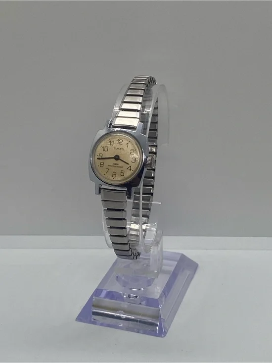 Timex Silver Women's Expansion Bracelet Watch with Cream Dial