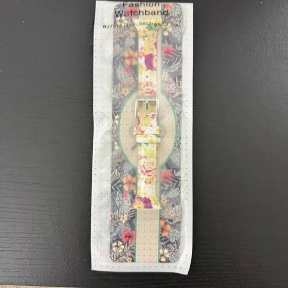 NWT Floral Silicone FitBit Watchband Replacement