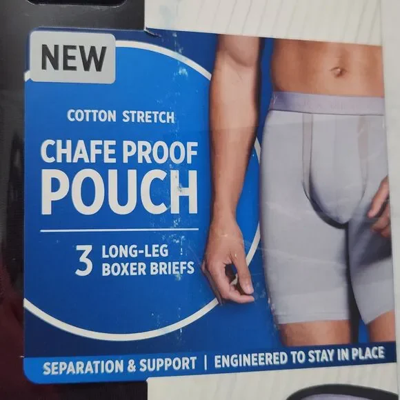 Jockey Long leg boxer briefs Size Large 3pcs!!  Cotton Long Leg Boxers.  New
