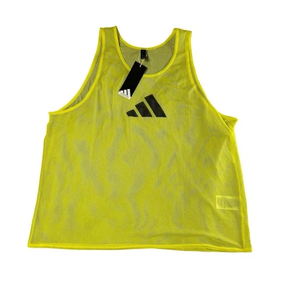 ADIDAS Training 24 Soccer Bib Adult Large Shock Yellow Mesh JF3244 Recycled NEW