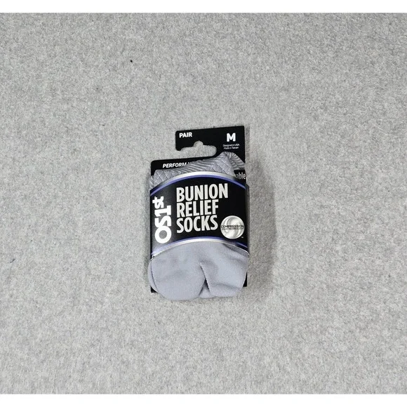 Os1st Men Socks Medium Gray Bunion Relief Split Toe 1 pair NWT