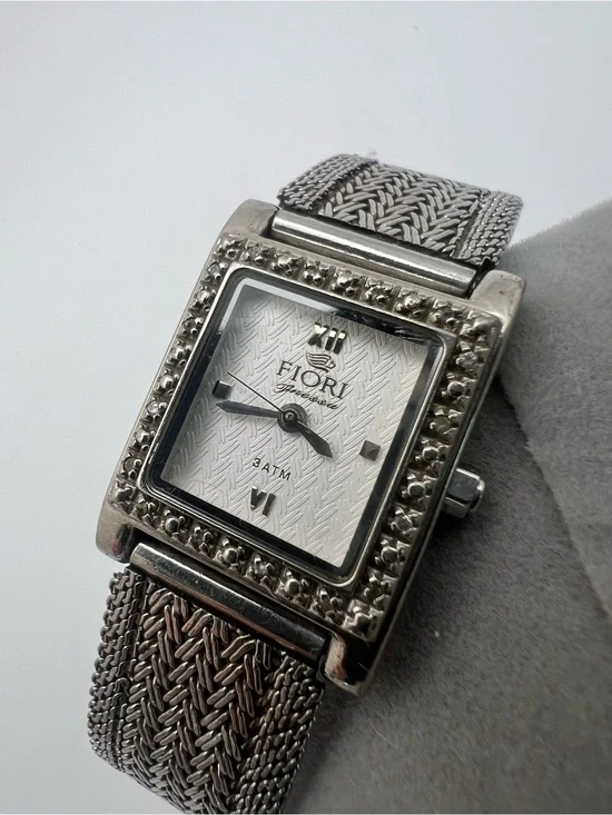 Fiori Milano Silver-Tone Women's Mesh Bracelet Watch
