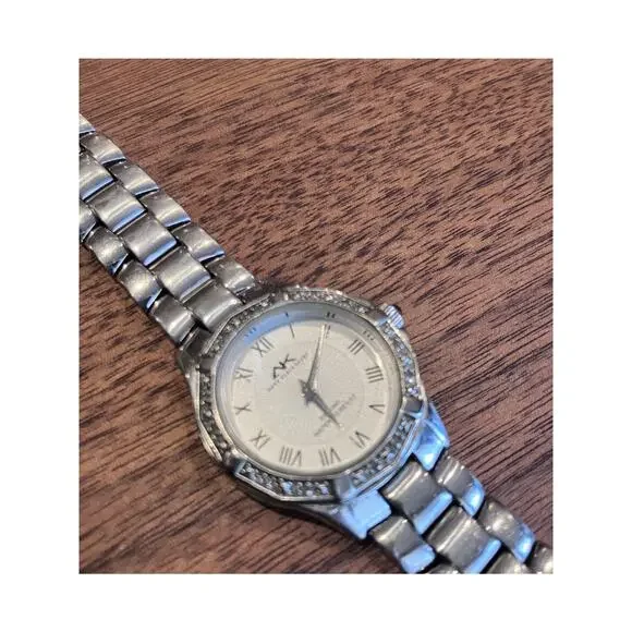 Anne Klein Sport‎ Watch Women Silver Tone New Battery 7