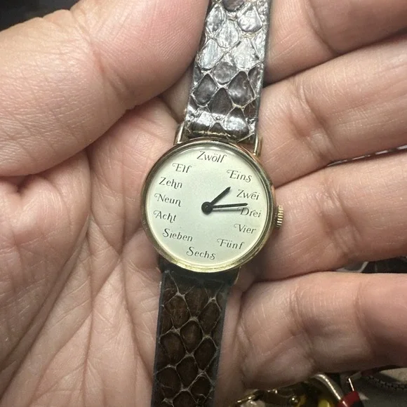 Working VTG‎ Basis Swiss Ladies Watch German Numeral Dial Manual Wind 27mm Rare