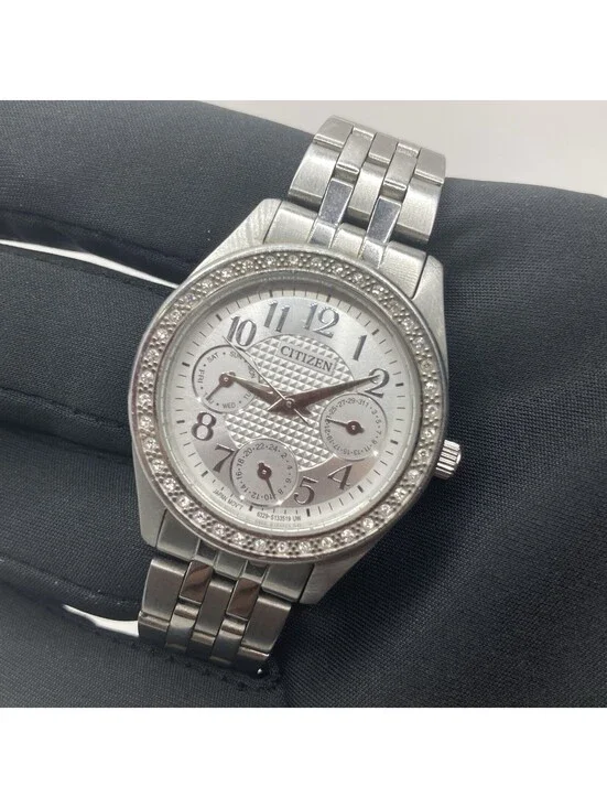 Citizen 6329 Ladies Multi-Function Quartz Watch Silver Dial Swarovski Crystals