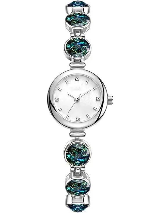 Women's Silver Crystal Diamond Bracelet Watch Stainless Steel Waterproof Quartz