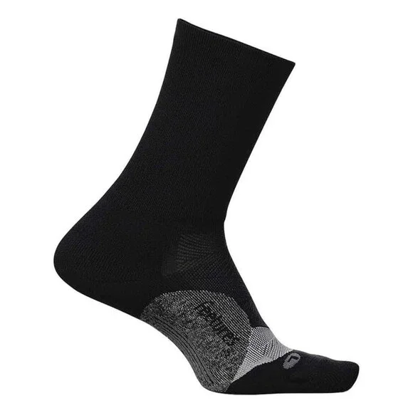 Feetures Elite Light Cushion Mini Crew Socks Men XL Black Stretch Sports BUU1121