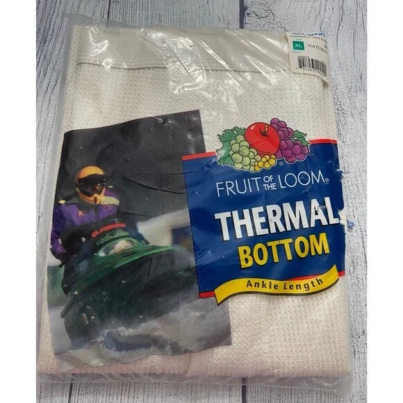 NEW! Vintage Fruit of the Loom Thermal Long Underwear Bottom, Ankle Length, XL