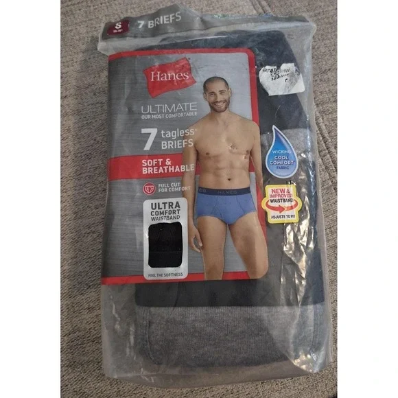 Hanes ultimate 7 tagless briefs size s