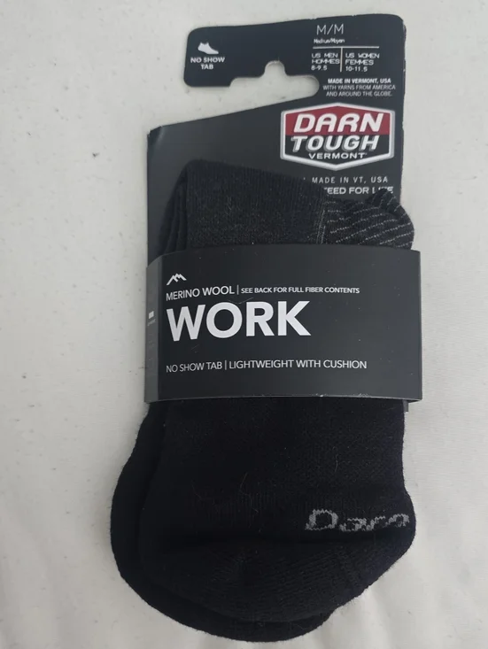 Darn Tough Men's Steely No Show Tab Lightweight Work Socks - M