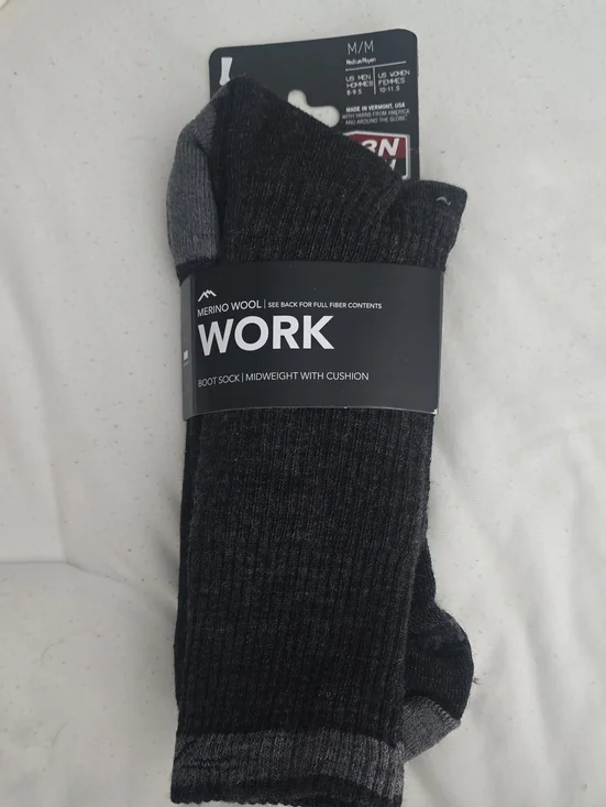 Darn Tough Merino Wool Work Boot Socks - M -NWT
