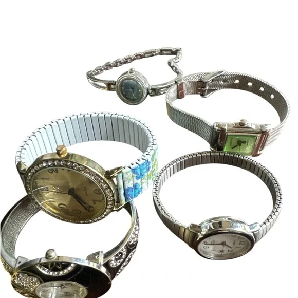 Bundle of five vintage Silver and Gold Watches