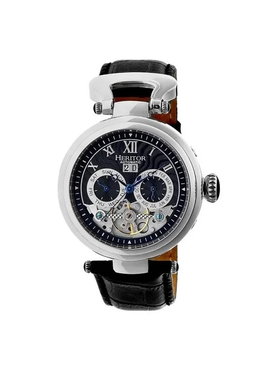 NWT Heritor Ganzi Automatic Black Brushed Dial Men's Watch