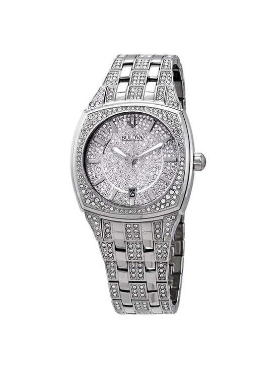 NWT Bulova Swarovski Crystal Pave Men's Watch