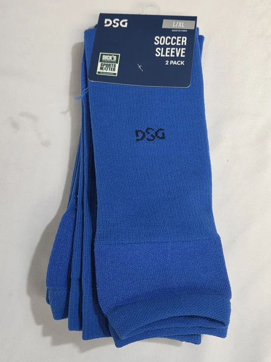 DSG Adult Unisex Royal Blue Soccer Leg Sleeve 2-Pack (2 Pair) L/XL