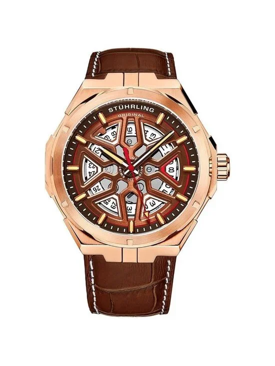 NWT Stuhrling Original Legacy Automatic Brown Dial Men's Watch