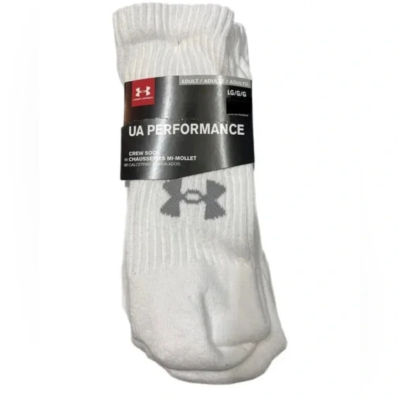 NEW 3 PAIRS Under Armour performance cushioned crew socks