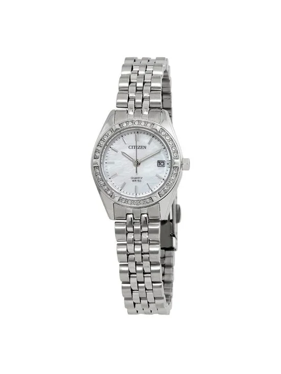 NWT Citizen Quartz Crystal Mother of Pearl Dial Ladies Watch