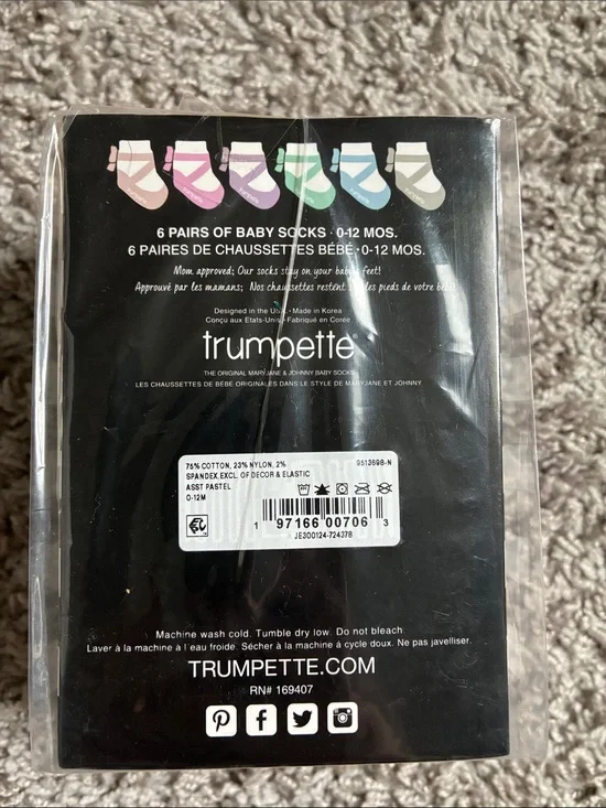 Trumpette Baby Socks 6-Pack - Assorted Pastel Colors