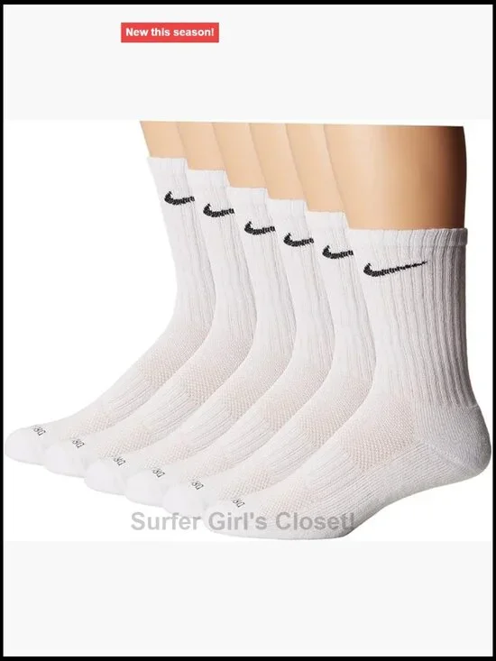 Performance Cushion Crew Socks (6 Pairs) Athletic Running Socks
