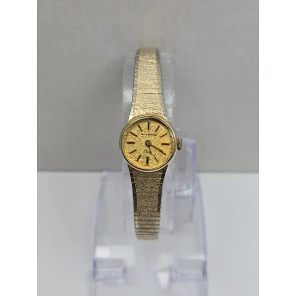 Vintage Wittnauer Womens Swiss Quartz Textured Dial 10K RGP Bracelet New Battery
