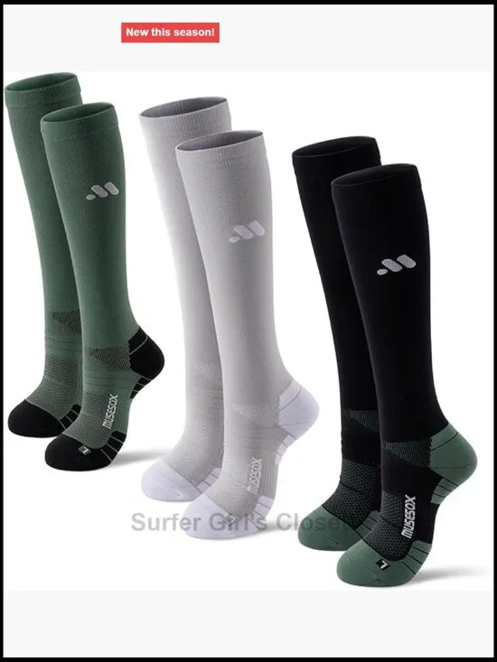 Compression Socks Knee High 15-20mmHg Graduated Support 3 Pairs Unisex