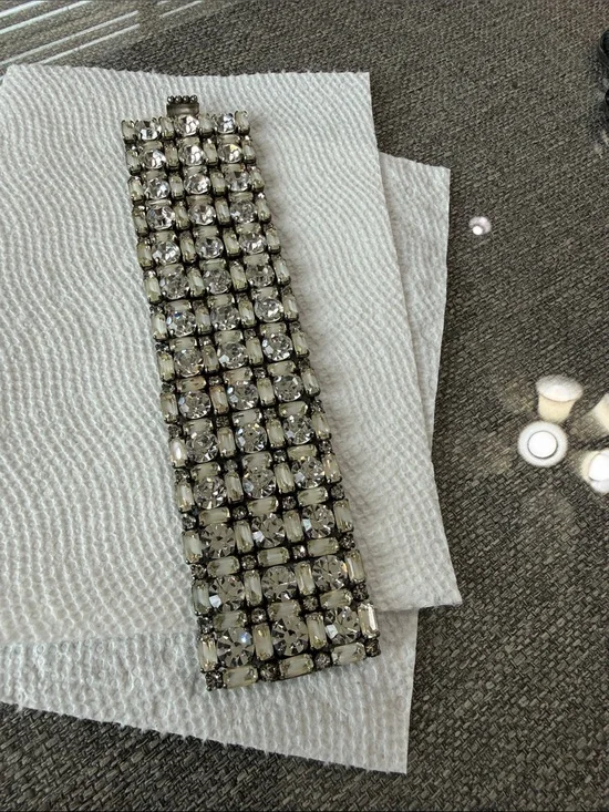 Vintage wide bracelet all Deluxe brand custom jewelry with beautiful rihnestones