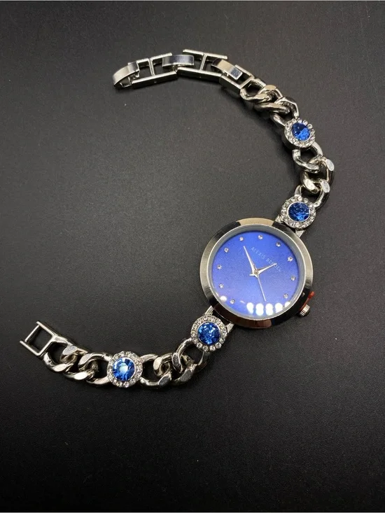 ALEXIS BENDEL Silver & Blue Quartz Watch