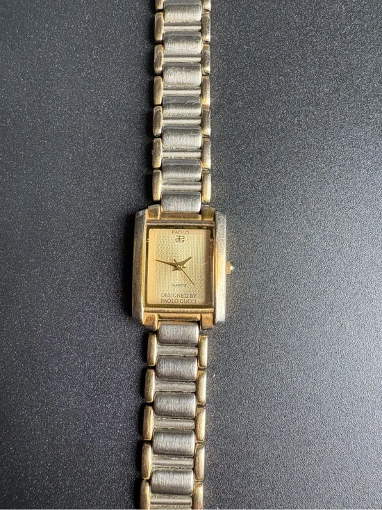 Paolo‎ Gucci Women’s Gold-Tone Rectangular Bracelet Watch