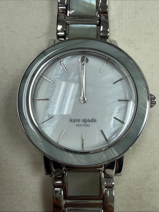 kate spade Silver and Mother of Pearl Round Bracelet Watch
