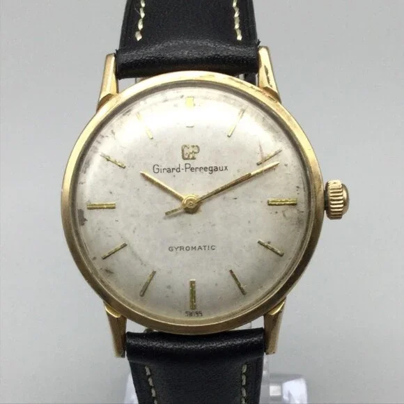 Vintage Girard-Perregaux Gyromatic Mens Watch 33mm 10K Gold Filled Automatic