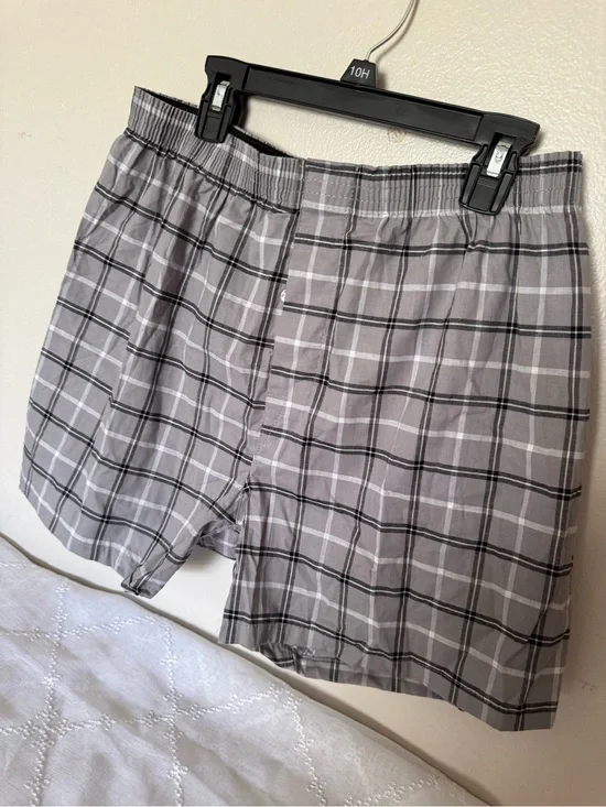George Gray Plaid Cotton Boxer Shorts