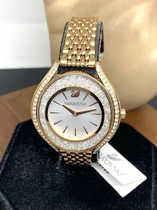 Swarovski Crystalline Aura Women's Watch Swiss Quartz Rose Gold Steel 36mm
