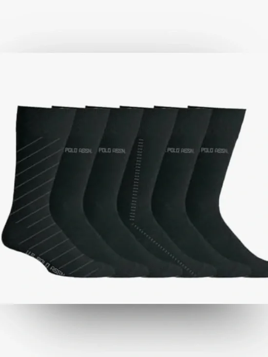 U.S. Polo Assn. 6 Pair Men's Crew Length Moisture Control Dress Socks - Shoe Siz