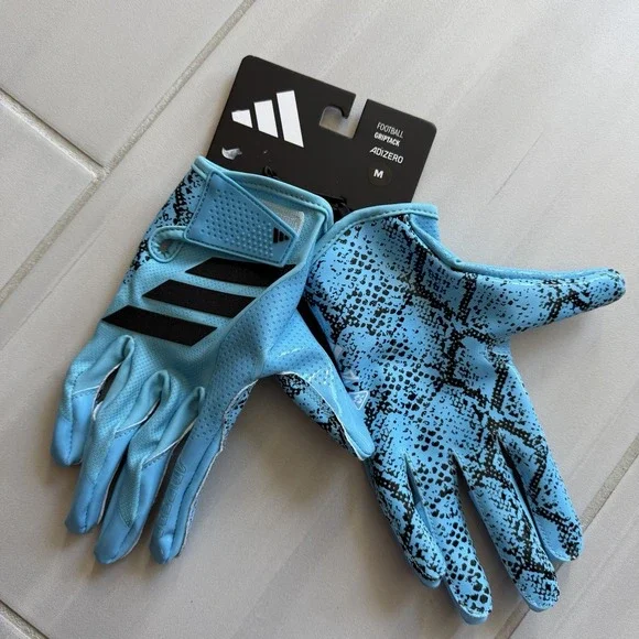 2026-Adidas‎ Adizero 15 Electric GripTack   Football Gloves  BLUE-MEDIUM
