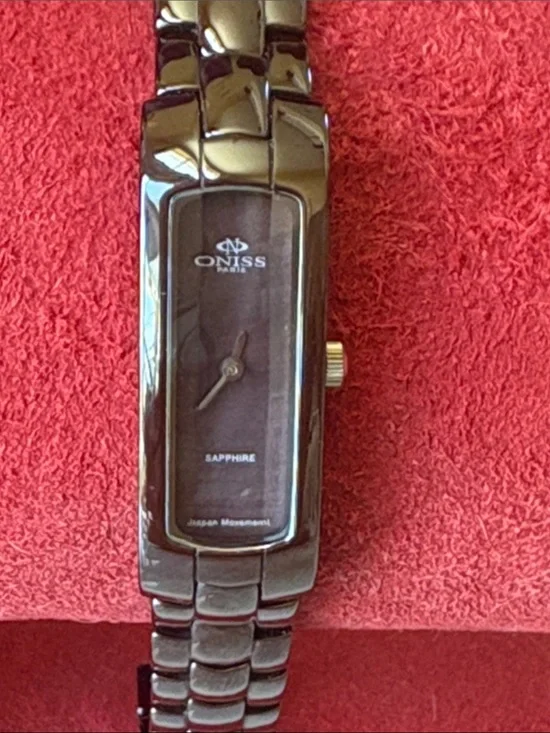 Women's Black Ceramic Bracelet Watch - Rectangular Dial