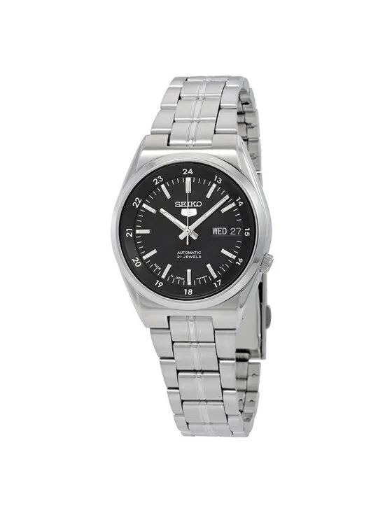 NWT Seiko Series 5 Automatic Date-Day Black Dial Men's Watch