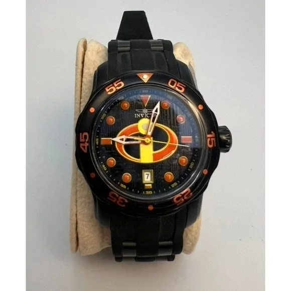 #W038 Invicta Disney Pixar The Incredibles 26858 Men's 52mm Black Quartz  Watch