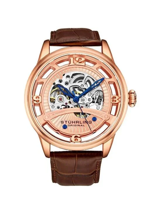 NWT Stuhrling Original Legacy Automatic Rose Gold Dial Men's Watch