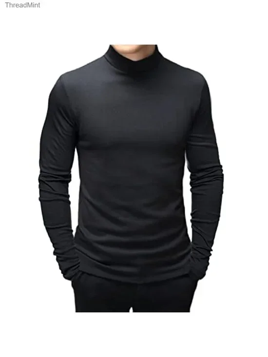 Men's Mock Turtleneck Long Sleeve T-Shirt Slim Fit Thermal Undershirt