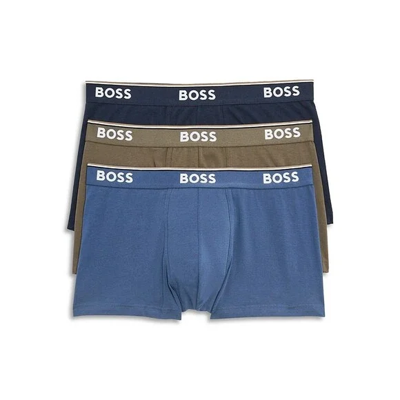 BOSS by Hugo Boss Logo Power Trunks Men's S Navy/Blue/Thyme Pull On - 3pk.