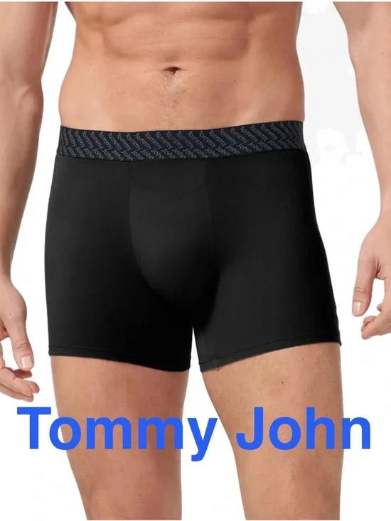 Tommy John | 3 Pairs | Black 6” Performance Basics Boxer Briefs - Men’s Medium