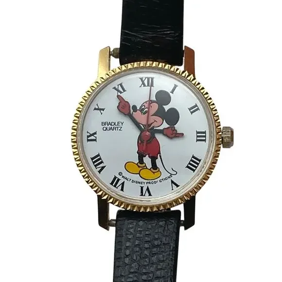 VTG Disney Mickey Mouse Watch 24mm - Bradley Time - New Battery -Extra New Band