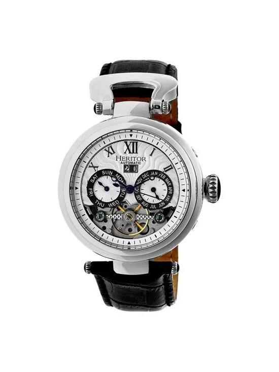 NWT Heritor Ganzi Automatic Multi-Function Silver Dial Men's Watch
