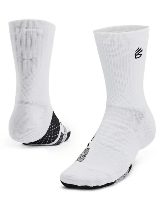 UA CURRY Mid Crew Socks Playmaker Armourdry Large Unisex M8.5-13 W10-14 NEW