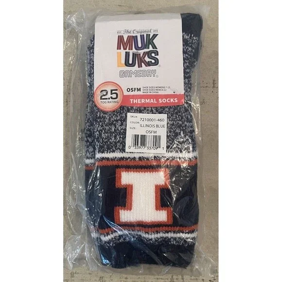 Muk Luks Gameday Fighting Illini University Of Illinois Thermal Socks