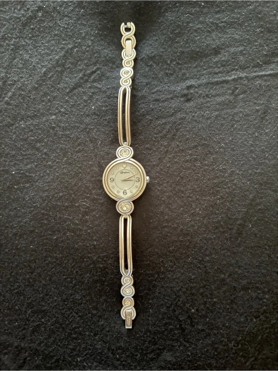 Brighton Silver-Tone Women's Link Bracelet Watch with Crystal Accents