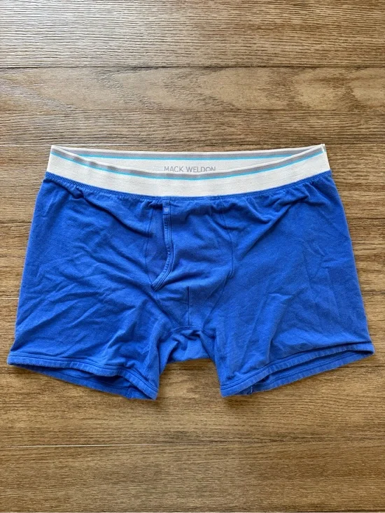 Mack Weldon Royal Blue Men's Boxer Briefs with White Waistband