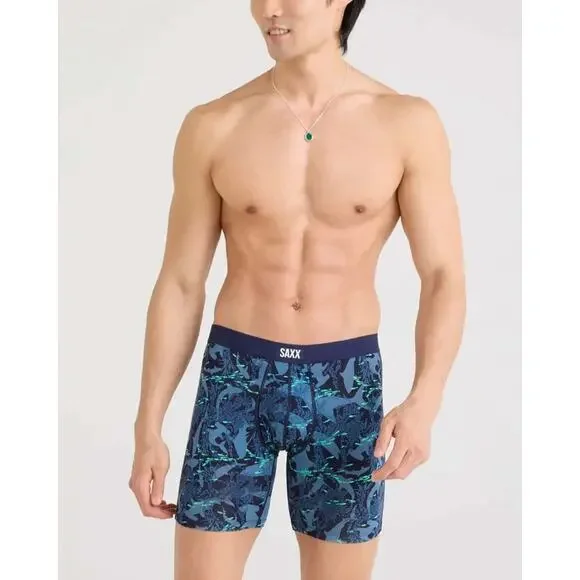 Saxx Underwear‎ 6” Boxer Briefs Sharks Size Small Soft Viscose
