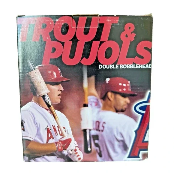 Mike Trout Albert Pujols Double Bobblehead LA Angels Super Stars SGA 2016 New Bo